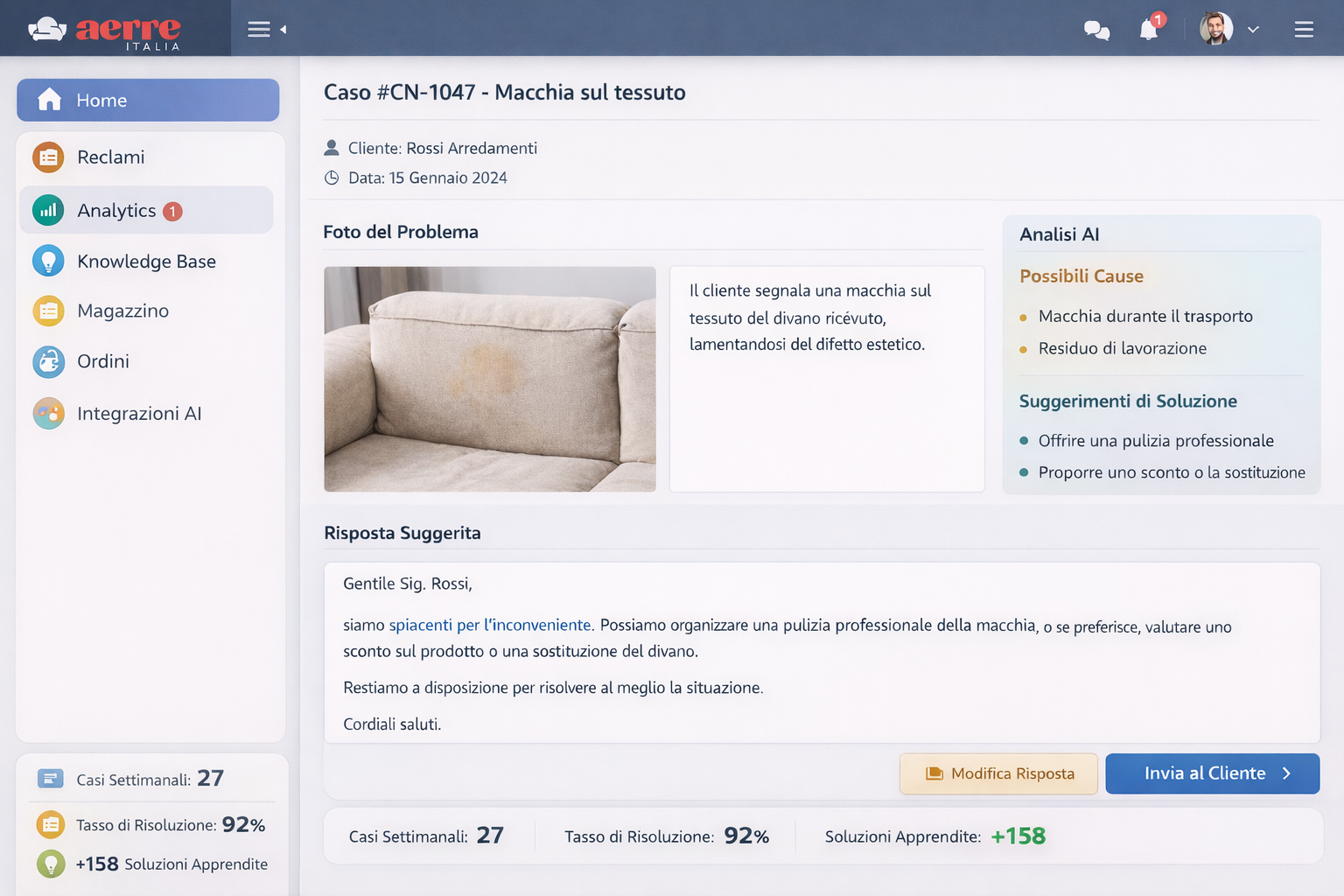 Anteprima del sistema AI per le contestazioni